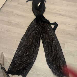 Jill Stuart Black Sequin jumpsuit